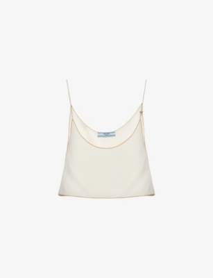 PRADA: Sablé chain-embellished woven top
