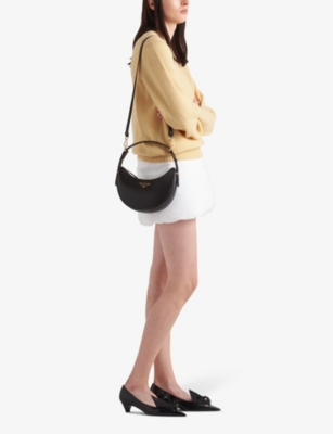 PRADA: Arqué leather shoulder bag
