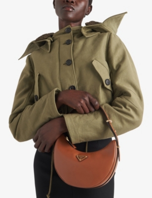PRADA: Arqué leather shoulder bag