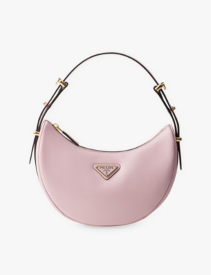 Prada Womens Pink Arqué Leather Shoulder Bag