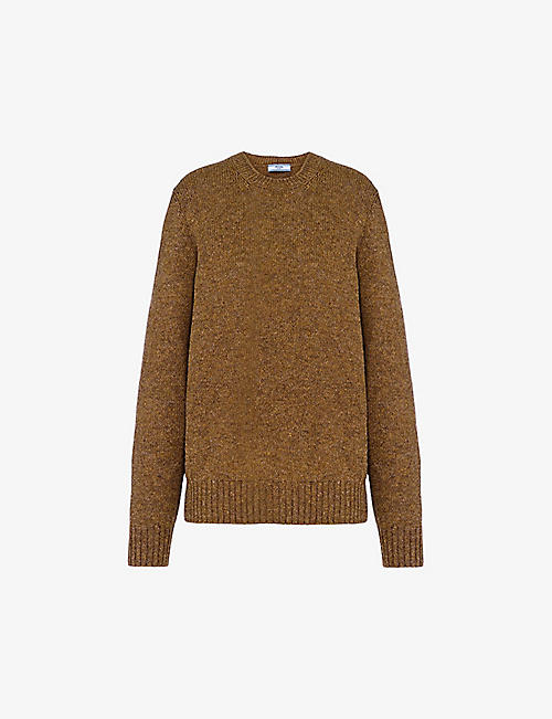 PRADA: Logo-pattern wool and cashmere-blend jumper