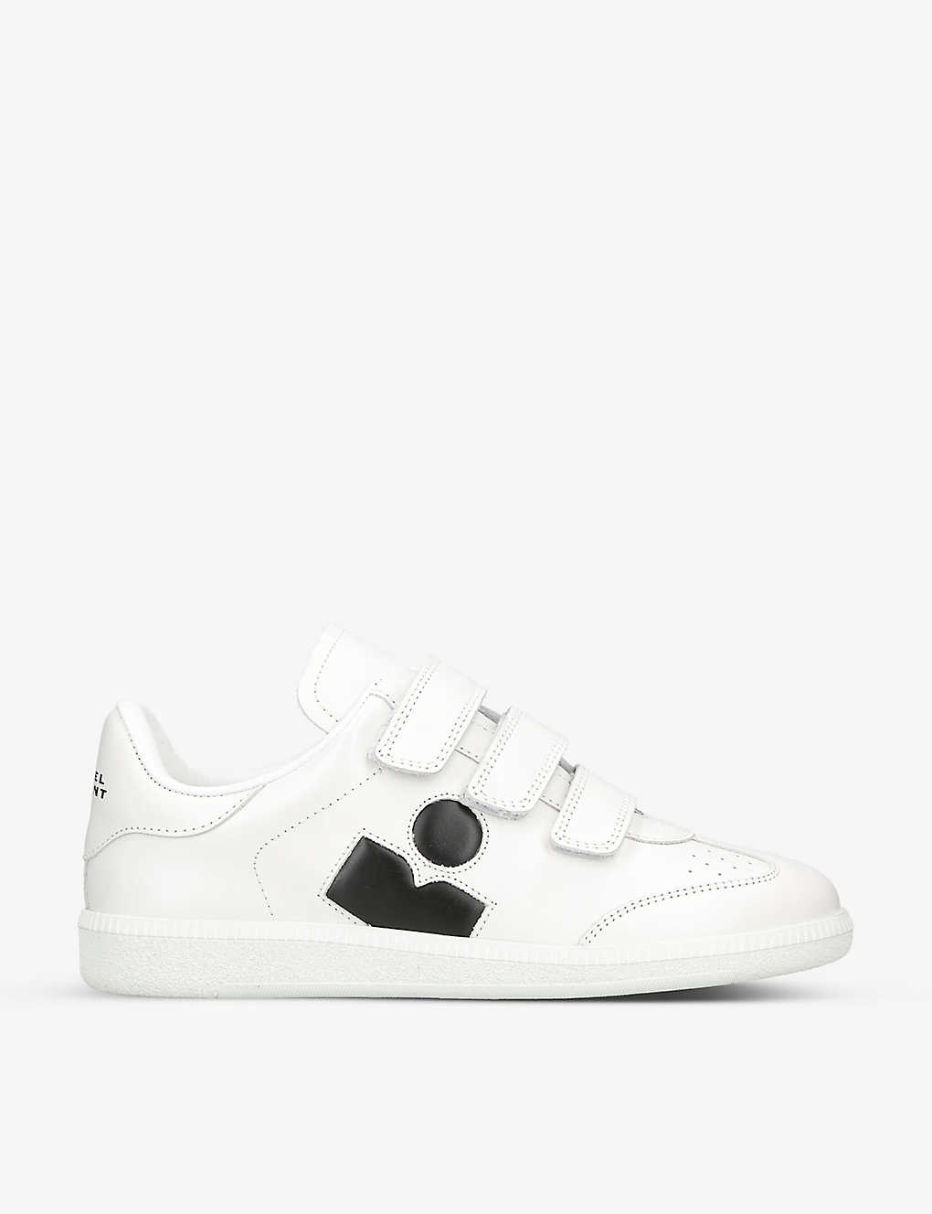 Shop Isabel Marant Women's White/blk Beth Leather Low-top Trainers