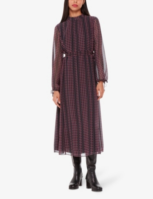 Shop Whistles Women's Black Circle-print Woven Midi Dress