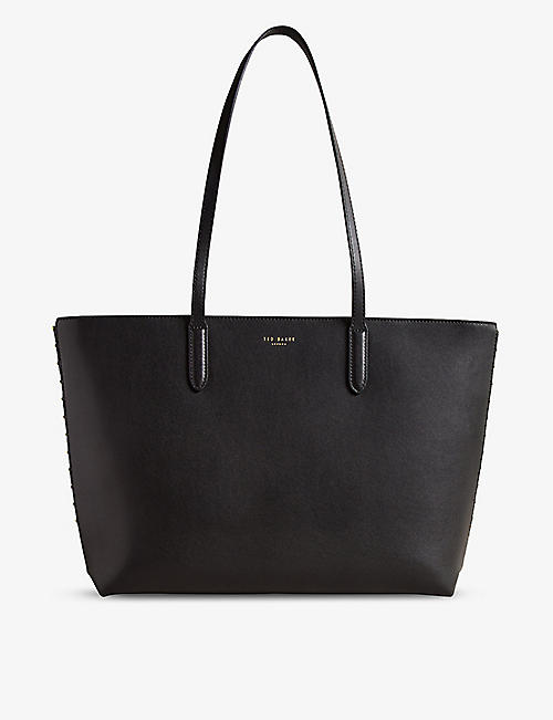 TED BAKER: Kahlaa stud-embellished leather shopper bag