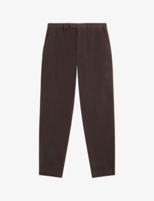 TED BAKER: Rufust textured tapered-leg stretch-cotton trousers