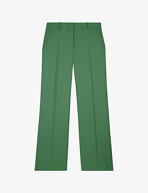 THE KOOPLES: Pressed-crease straight-leg high-rise wool trousers