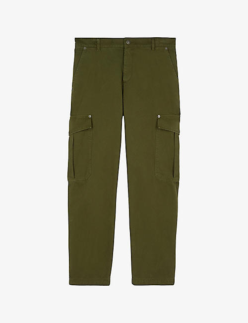 THE KOOPLES: Patch-pocket straight-leg cotton cargo trousers