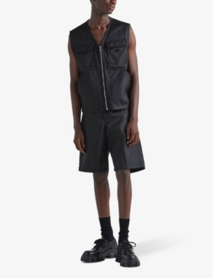 PRADA: Bermuda brand-plaque nylon shorts