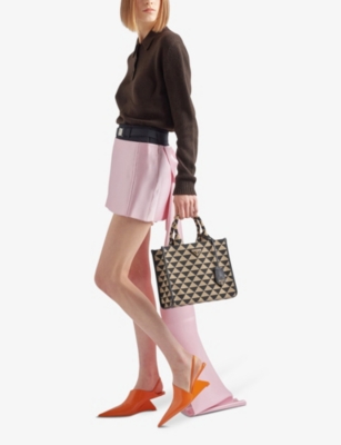PRADA: Symbole small woven tote bag