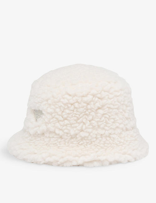 PRADA: Brand-plaque wide-brim wool silk and cashmere-blend bucket hat