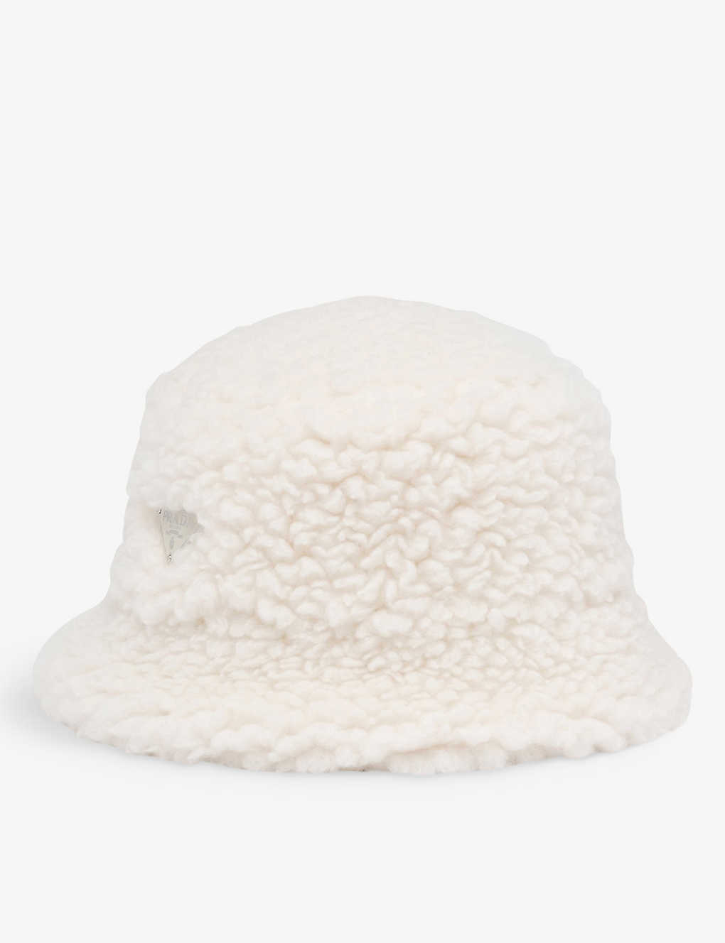 Shop Prada Womens Tan Brand-plaque Wide-brim Wool Silk And Cashmere-blend Bucket Hat In Neutral
