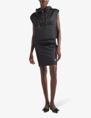 Prada Re-nylon Pencil Skirt In Black