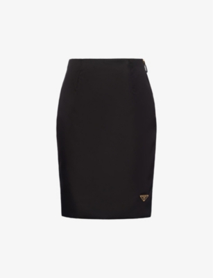 PRADA: Re-Nylon brand-plaque high-rise recycled-nylon mini skirt
