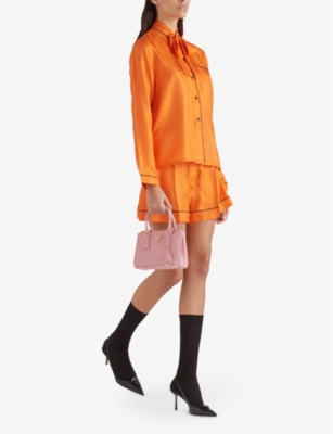 Shop Prada Galleria Mini Saffiano-leather Tote Bag In Pink