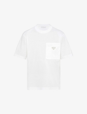 Re-nylon And Jersey T-shirt In White