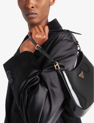 PRADA: Cleo patent-leather shoulder bag