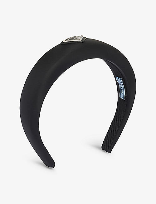 PRADA: Re-Nylon brand-plaque recycled-nylon headband