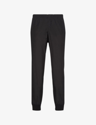 PRADA: Brand-plaque slim-fit silk-blend jogging bottoms