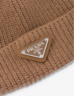 PRADA: Brand-plaque cashmere and wool-blend beanie hat