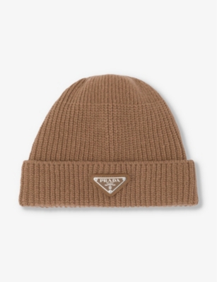 PRADA: Brand-plaque cashmere and wool-blend beanie hat