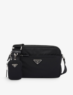 Shop Prada Womens Black Re-nylon Recycled-nylon Shoulder Bag