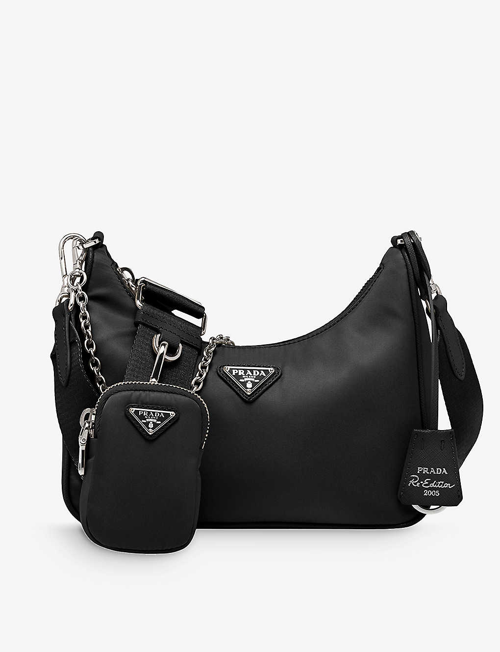 Prada Womens Black Re-nylon 2005 Recycled-nylon Shoulder Bag
