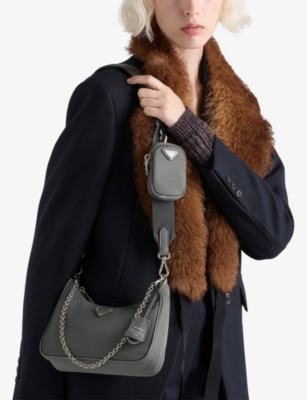 Prada Womens Grey Re-nylon 2005 Nylon Shoulder Bag In Gray