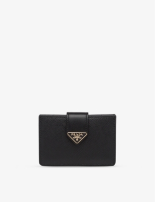 PRADA: Logo-plaque leather card holder