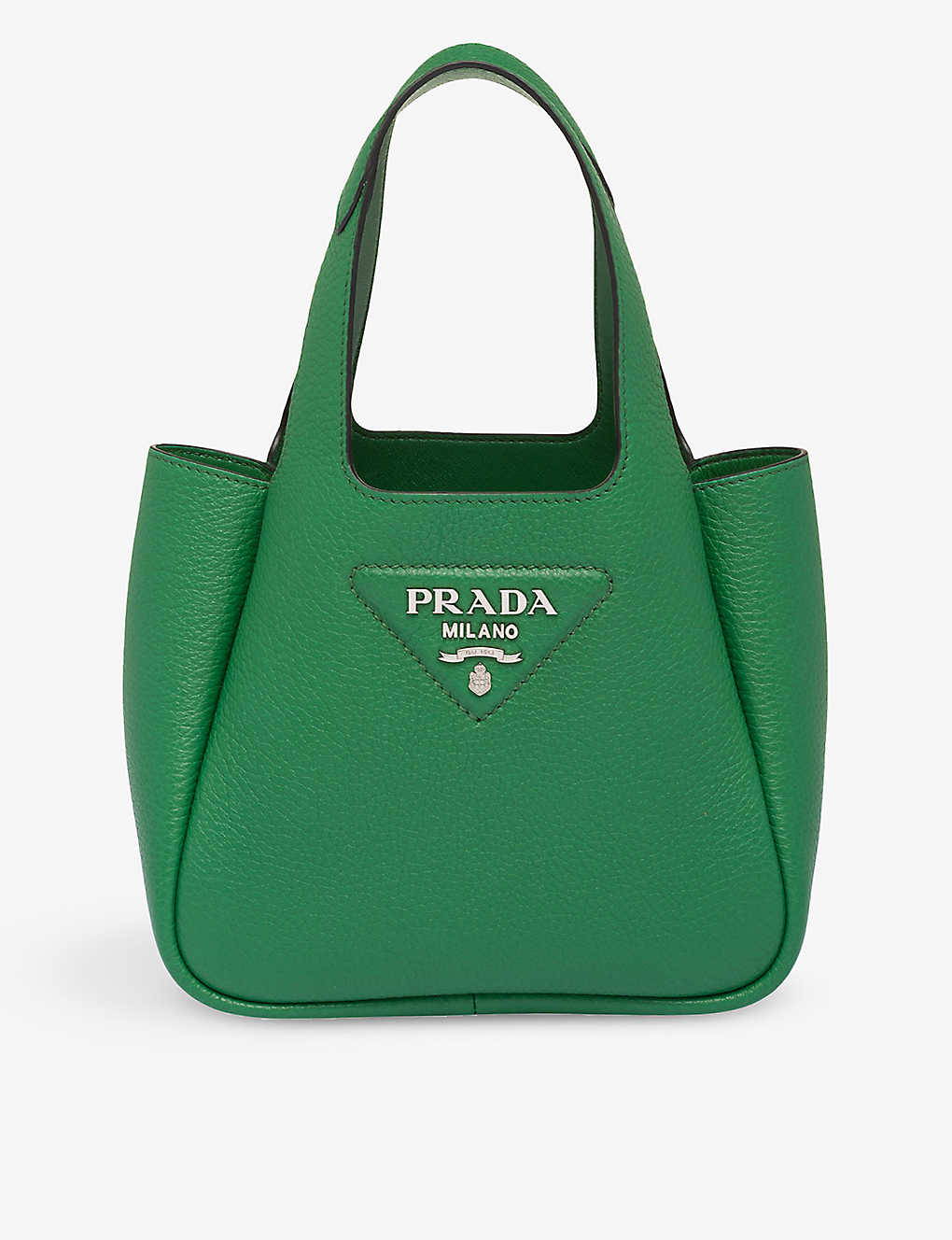 Prada Logo-plaque Tote Bag In Green