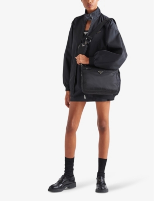 Shop Prada Re-nylon Recycled-nylon Cross-body Bag In Black