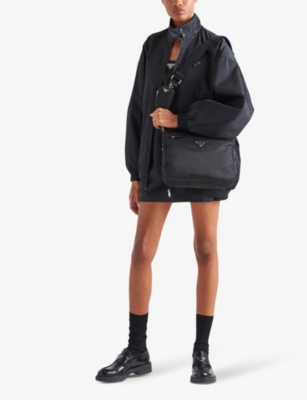 Prada Womens Black Re-nylon Recycled-nylon Cross-body Bag In Black