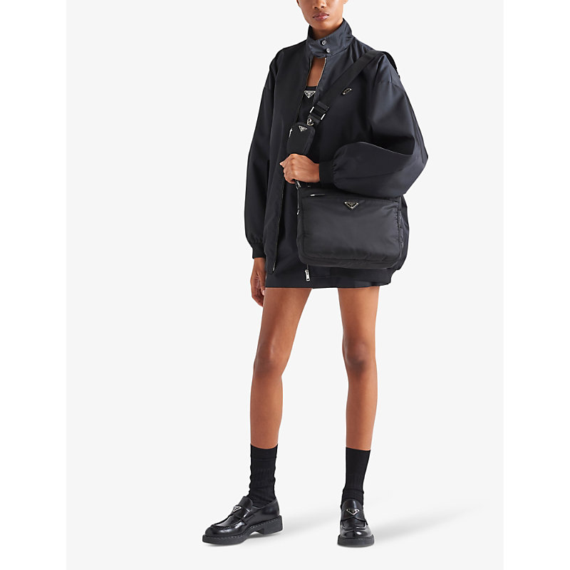 Shop Prada Re-nylon Recycled-nylon Cross-body Bag In Black