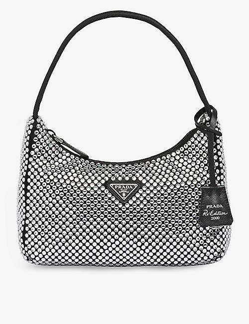 PRADA: Crystal-embellished satin shoulder bag