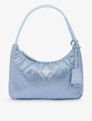 PRADA: Crystal-embellished satin shoulder bag