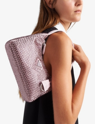 PRADA: Crystal-embellished satin shoulder bag