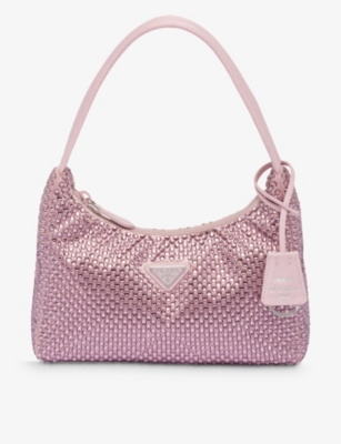 PRADA: Crystal-embellished satin shoulder bag