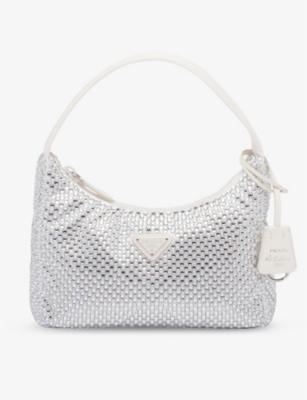 PRADA: Crystal-embellished satin shoulder bag