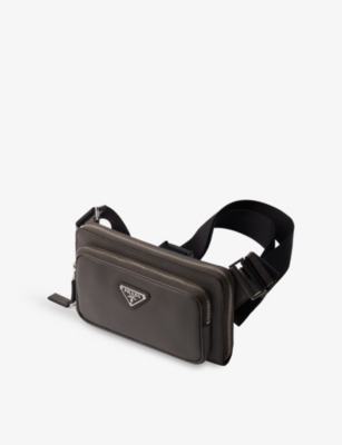 Prada Mens  Brand-plaque Saffiano-leather Cross-body Bag