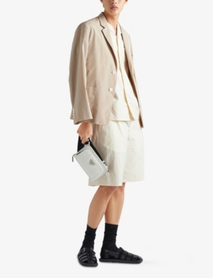 PRADA: Brand-plaque Saffiano-leather cross-body bag
