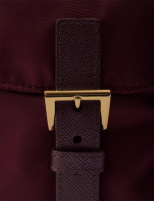 Prada Womens  Re-nylon Drawstring Nylon Backpack In Burgundy
