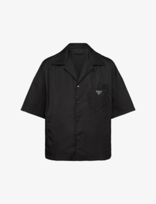 Shop Prada Re-nylon Boxy-fit Recycled-nylon Shirt In Black