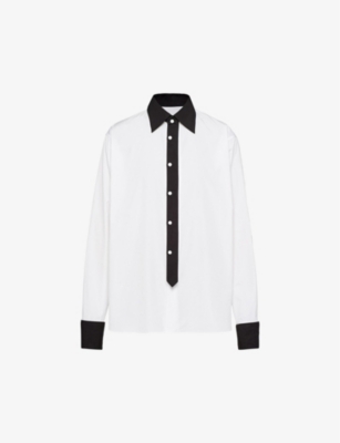Prada White Poplin Oversize Shirt In White