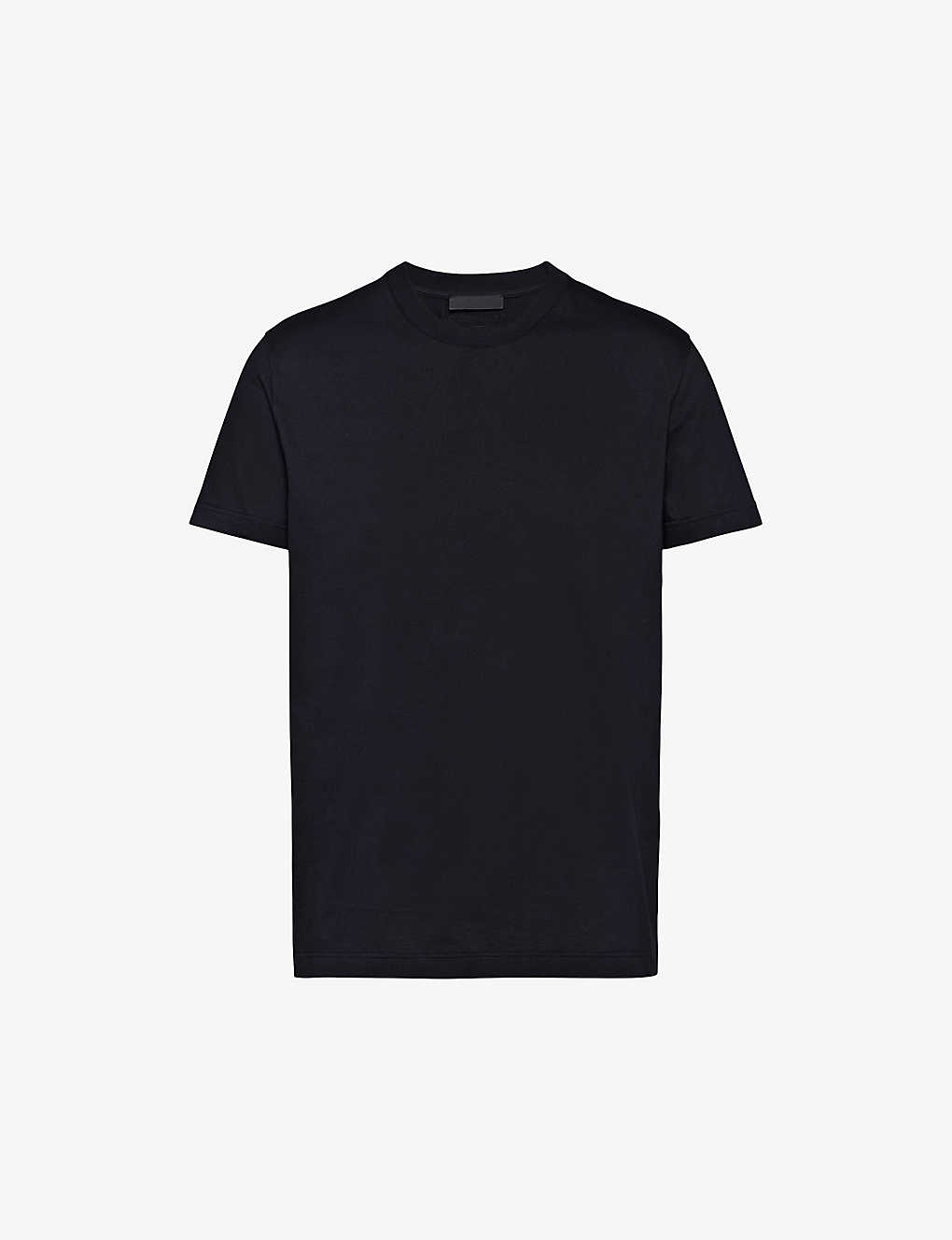 Shop Prada Mens Black Slim-fit Crew-neck Cotton T-shirts Pack Of Three