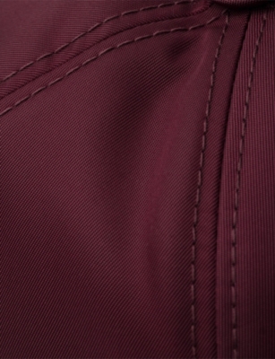 Prada Nylon Baseball Cap Panel Construction Visor Brim In Burgundy