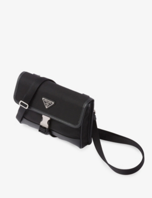 PRADA: Re-Nylon buckled recycled-nylon and leather phone-holder