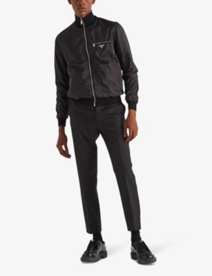 PRADA: Reversible brand-plaque wool and nylon jacket