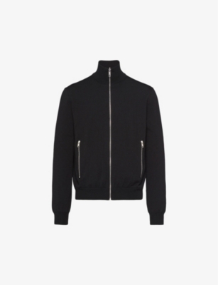 PRADA: Reversible brand-plaque wool and nylon jacket