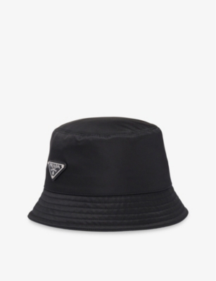 PRADA: Logo-plaque recycled-nylon bucket hat