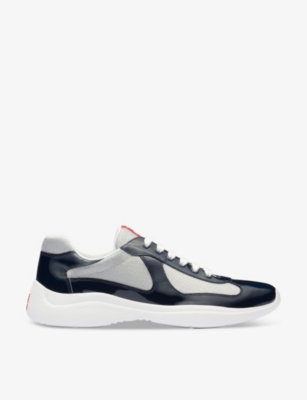 Prada Men Two-tone Leather And Tech Fabric Sneakers In Multi