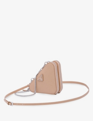Prada Triangle leather mini bag - Neutrals